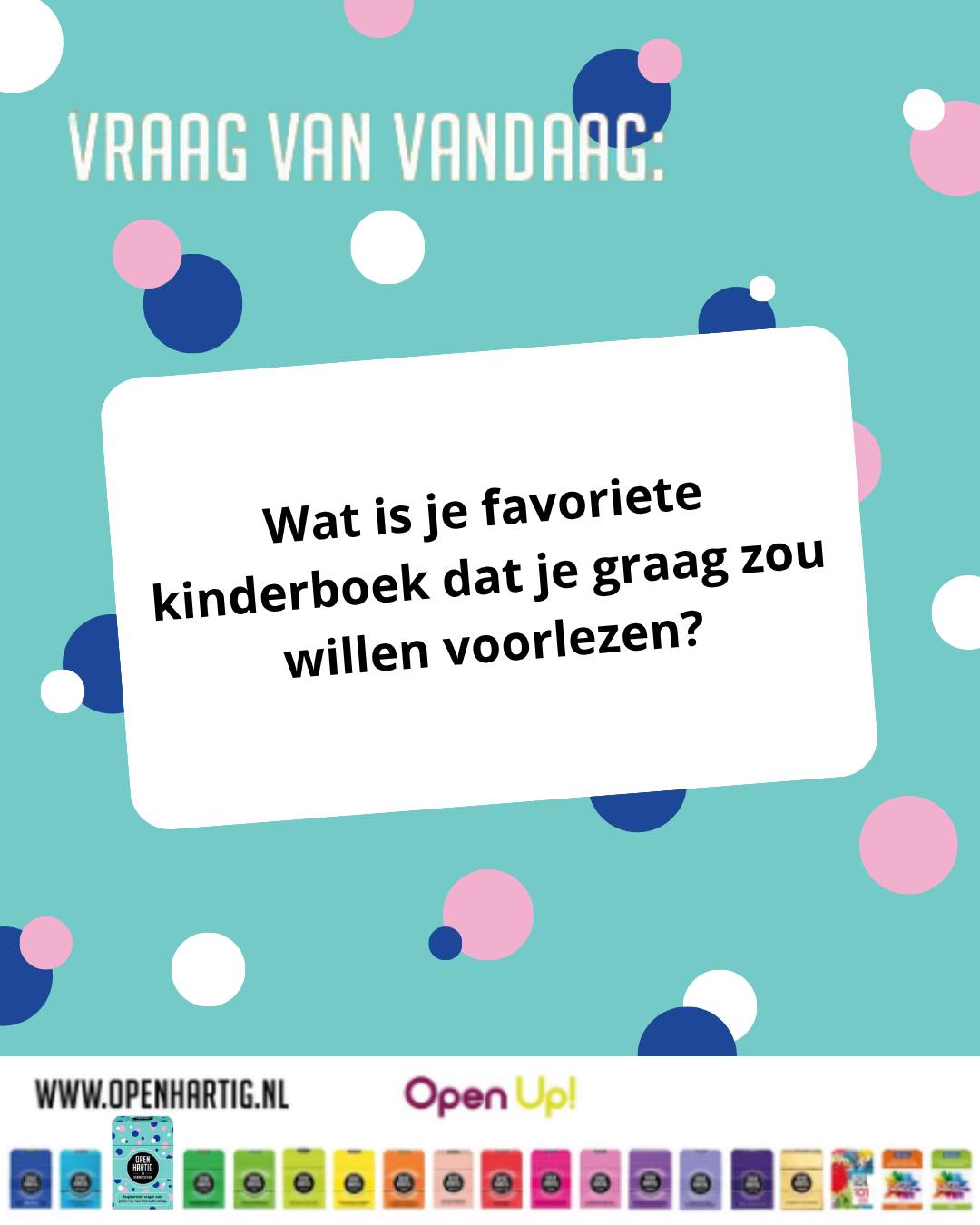 ❔𝗩𝗥𝗔𝗔𝗚 𝗩𝗔𝗡 𝗩𝗔𝗡𝗗𝗔𝗔𝗚 💬 Wat is je favoriete kinderboek dat je graag zou willen voorlezen?

Misschien is het een boek waar je zelf als kind geen genoeg van kon krijgen. Of eentje dat je onlangs ontdekte en waarvan je nu al weet: dit wil ik later samen lezen. 🥹

Een van de vragen uit het nieuwe 𝗢𝗽𝗲𝗻𝗵𝗮𝗿𝘁𝗶𝗴 𝗜𝗻 𝗩𝗲𝗿𝘄𝗮𝗰𝗵𝘁𝗶𝗻𝗴, waarmee je samen al even kunt wegdromen bij alle kleine én grote momenten die straks komen. 🤍

🩵 Ontdek 𝗢𝗽𝗲𝗻𝗵𝗮𝗿𝘁𝗶𝗴 𝗜𝗻 𝗩𝗲𝗿𝘄𝗮𝗰𝗵𝘁𝗶𝗻𝗴 ➡ op onze website (via de link in bio)

#openup #openhartig #inverwachting #zwanger #pregnant