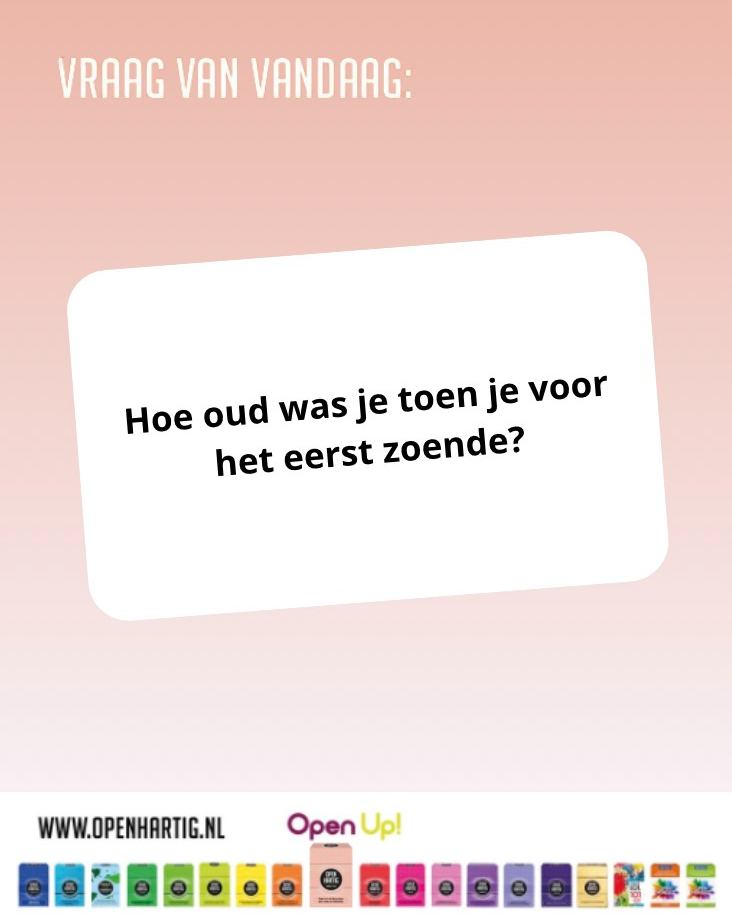 ❔𝗩𝗥𝗔𝗔𝗚 𝗩𝗔𝗡 𝗩𝗔𝗡𝗗𝗔𝗔𝗚 💬 Hoe oud was jij toen je voor het eerst zoende? 😘💋

Met 𝗢𝗽𝗲𝗻𝗵𝗮𝗿𝘁𝗶𝗴 𝗔𝗯𝗼𝘂𝘁 𝗦𝗲𝘅 ontdek je samen wat jullie echt denken, voelen en wensen als het gaat om liefde, erotiek en intimiteit. Want praten over seks mag leuk, luchtig en verbindend zijn! 💗

🩷 Ontdek 𝗢𝗽𝗲𝗻𝗵𝗮𝗿𝘁𝗶𝗴 𝗔𝗯𝗼𝘂𝘁 𝗦𝗲𝘅 ➡ op onze website (via de link in bio)

#openhartig #openup #aboutsex #vraagkaartjes #vraagkaartenspel