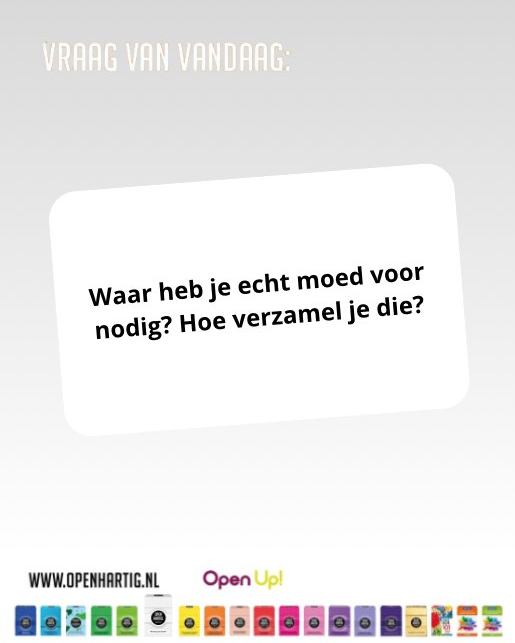 🤍 𝗩𝗥𝗔𝗔𝗚 𝗩𝗔𝗡 𝗩𝗔𝗡𝗗𝗔𝗔𝗚 💬 Waar heb jij echt moed voor nodig? Hoe verzamel je die? 🤔

In een wereld vol verwachtingen, sociale druk en snelle keuzes is het soms moeilijk om jezelf te zijn. Openhartig Identiteit helpt jou en je medespelers stil te staan bij wat echt bij jullie past. Trek een kaart, deel je gedachten en luister naar die van de ander.

🤍 Ontdek 𝗢𝗽𝗲𝗻𝗵𝗮𝗿𝘁𝗶𝗴 𝗜𝗱𝗲𝗻𝘁𝗶𝘁𝗲𝗶𝘁 ➡ op onze website (via de link in bio)