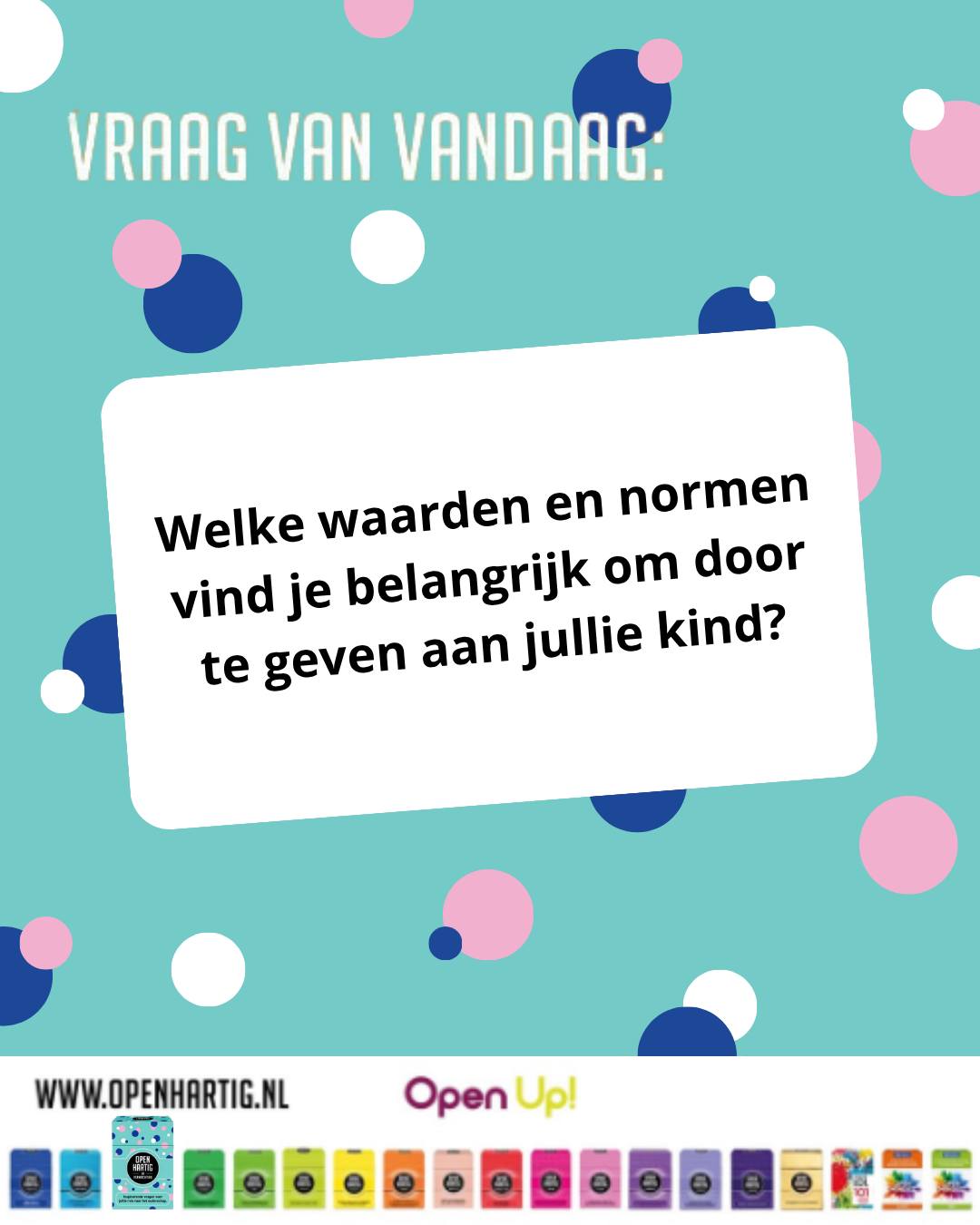 ❔𝗩𝗥𝗔𝗔𝗚 𝗩𝗔𝗡 𝗩𝗔𝗡𝗗𝗔𝗔𝗚 💬  Welke waarden en normen vind je belangrijk om door te geven aan jullie kind?

Wat hoop jij dat jullie kindje later van jullie meekrijgt? Misschien vind je eerlijkheid ontzettend belangrijk, wil je dat je kind altijd zichzelf durft te zijn of hoop je vooral dat het met respect en liefde naar anderen kijkt.

Een mooie vraag uit 𝗢𝗽𝗲𝗻𝗵𝗮𝗿𝘁𝗶𝗴 𝗜𝗻 𝗩𝗲𝗿𝘄𝗮𝗰𝗵𝘁𝗶𝗻𝗴 om samen bewust stil te staan bij hoe jullie naar het ouderschap kijken. 🥰

🩵 Ontdek 𝗢𝗽𝗲𝗻𝗵𝗮𝗿𝘁𝗶𝗴 𝗜𝗻 𝗩𝗲𝗿𝘄𝗮𝗰𝗵𝘁𝗶𝗻𝗴 ➡ op onze website (via de link in bio)

#openup #openhartig #inverwachting #zwanger #pregnant