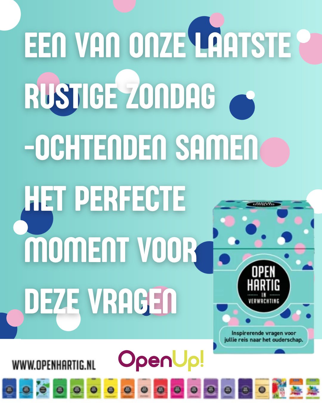 Soms ontstaat het mooiste moment om samen te praten gewoon vanzelf 🤍
We stuurden 𝗢𝗽𝗲𝗻𝗵𝗮𝗿𝘁𝗶𝗴 𝗜𝗻 𝗩𝗲𝗿𝘄𝗮𝗰𝗵𝘁𝗶𝗻𝗴 op naar een aanstaande mama, die ons achteraf vertelde dat ze het spel eigenlijk veel eerder had opengemaakt dan gepland.

Tijdens een van hun laatste rustige zondagochtenden met z’n tweeën ontstond spontaan een gesprek over wat er binnenkort allemaal gaat veranderen. Het perfecte moment om de kaartjes erbij te pakken!

De vragen brachten hen aan het denken en zorgden voor fijne gesprekken over de zwangerschap, het aanstaande ouderschap en de uitbreiding van hun gezin. Onderwerpen waar je natuurlijk al veel over praat wanneer je een kindje verwacht maar die door een verrassende vraag soms net een andere richting krijgen.

Haar reactie achteraf? “Superleuk, we gaan het er zeker nog vaker bij pakken!” 🥰

En precies daarvoor is 𝗢𝗽𝗲𝗻𝗵𝗮𝗿𝘁𝗶𝗴 𝗜𝗻 𝗩𝗲𝗿𝘄𝗮𝗰𝗵𝘁𝗶𝗻𝗴 er: bewust even tijd maken voor elkaar tijdens een periode waarin er zoveel verandert, leeft en op jullie afkomt ✨

🩵 Ontdek 𝗢𝗽𝗲𝗻𝗵𝗮𝗿𝘁𝗶𝗴 𝗜𝗻 𝗩𝗲𝗿𝘄𝗮𝗰𝗵𝘁𝗶𝗻𝗴 ➡ op onze website (via de link in bio)

#openup #openhartig #inverwachting #zwanger #pregnant